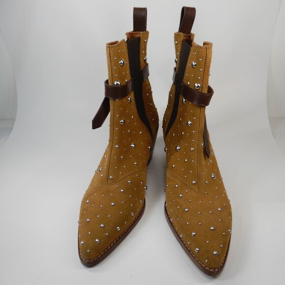 ZADIG & VOLTAIRE Tyler Cecilia Dream Stud Boots EU 41 11 Folk Suede Western NEW - Picture 7 of 15